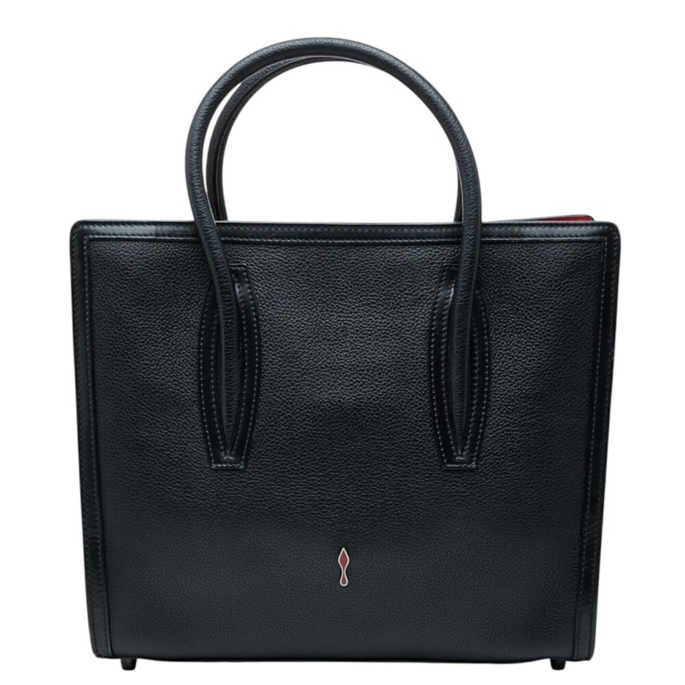 Christian Louboutin Paloma Medium Handbag Tote Bag Black Red Leather Women's
